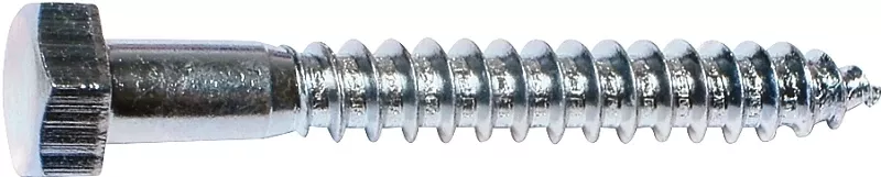 01316 Zinc Lag Screw, 3/8 In Thread, 2-1/2 In Overall Length