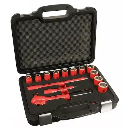 1/2″ Drive Socket Set Metric 14 Pieces 8 mm to 24 mm , Chrome