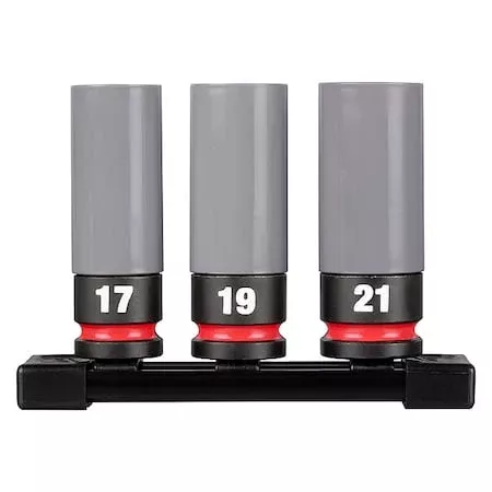 1/2 in Drive Lug Nut Wheel Socket Set, Metric, SAE, 3 pcs