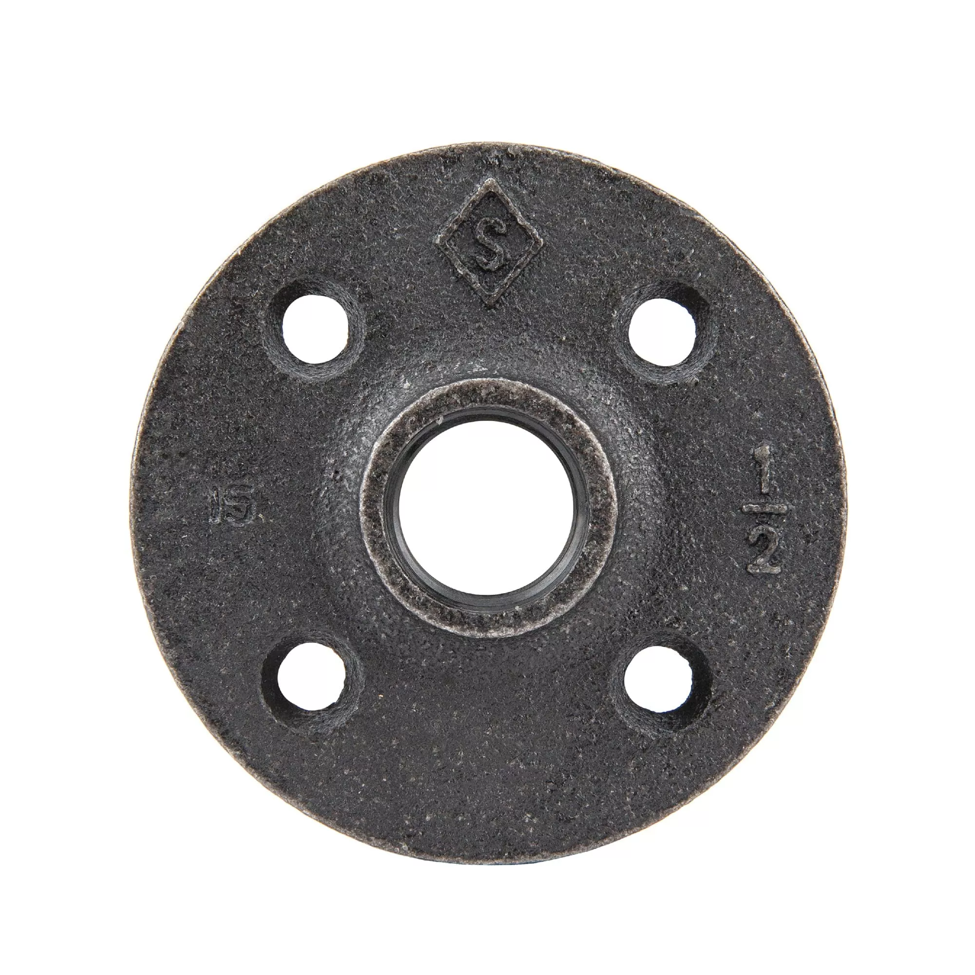 1/2 in. Prefinished Matte Black Floor Flange