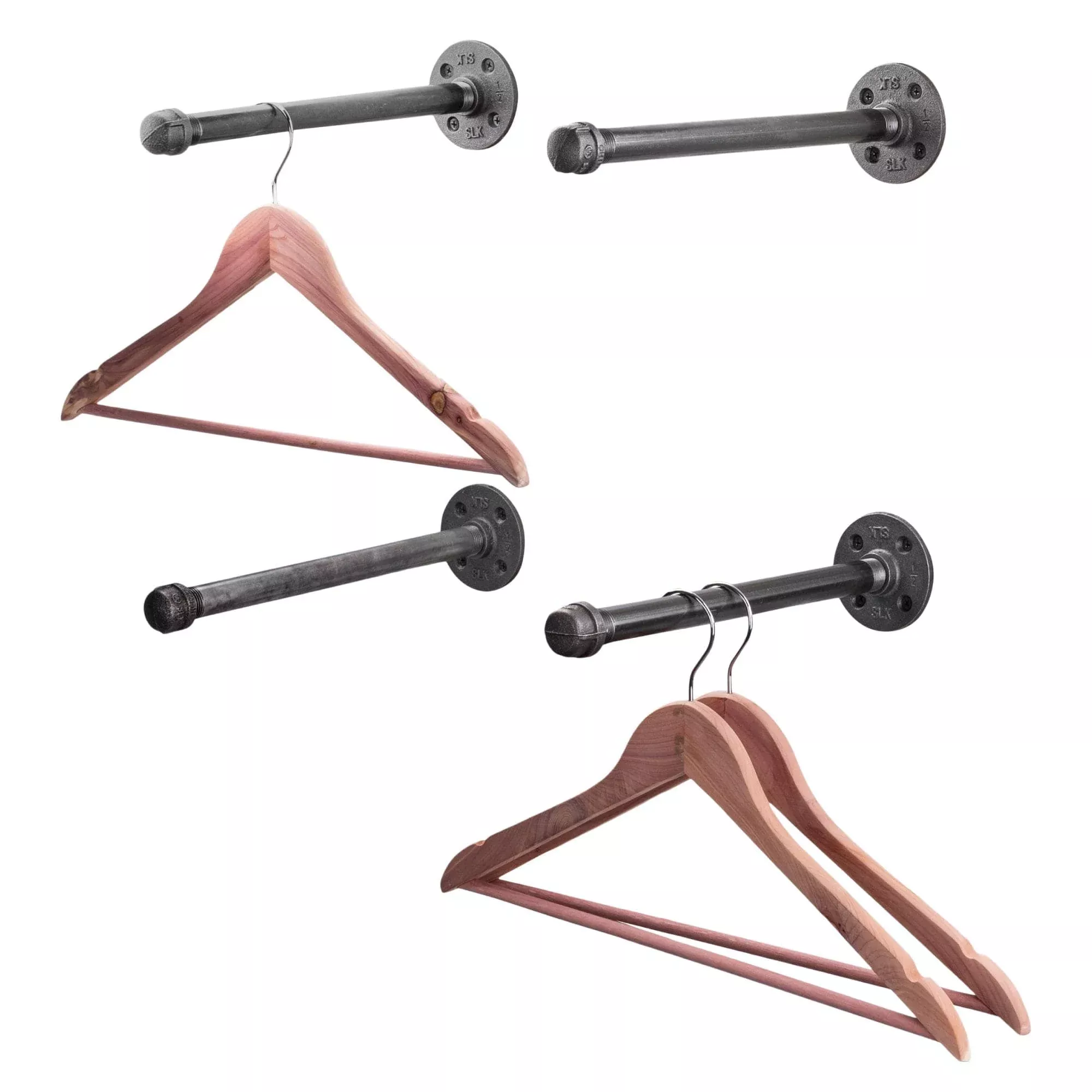 1/2 in. x 12 in. Clothing Hanging Bracket Kit, 4 Pack