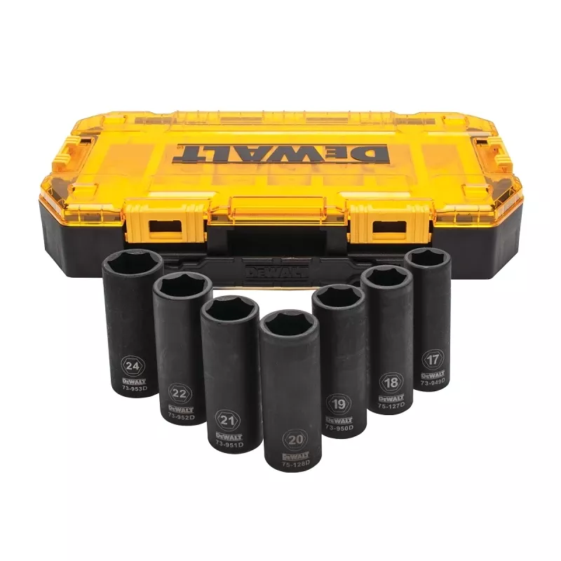 1/2 Inch Drive Metric Deep Impact Socket Set – 7 Piece