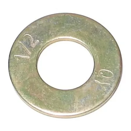 1/2 Inch Yellow Zinc Grade 8 Sae Flat Washers – Durable Steel Construction