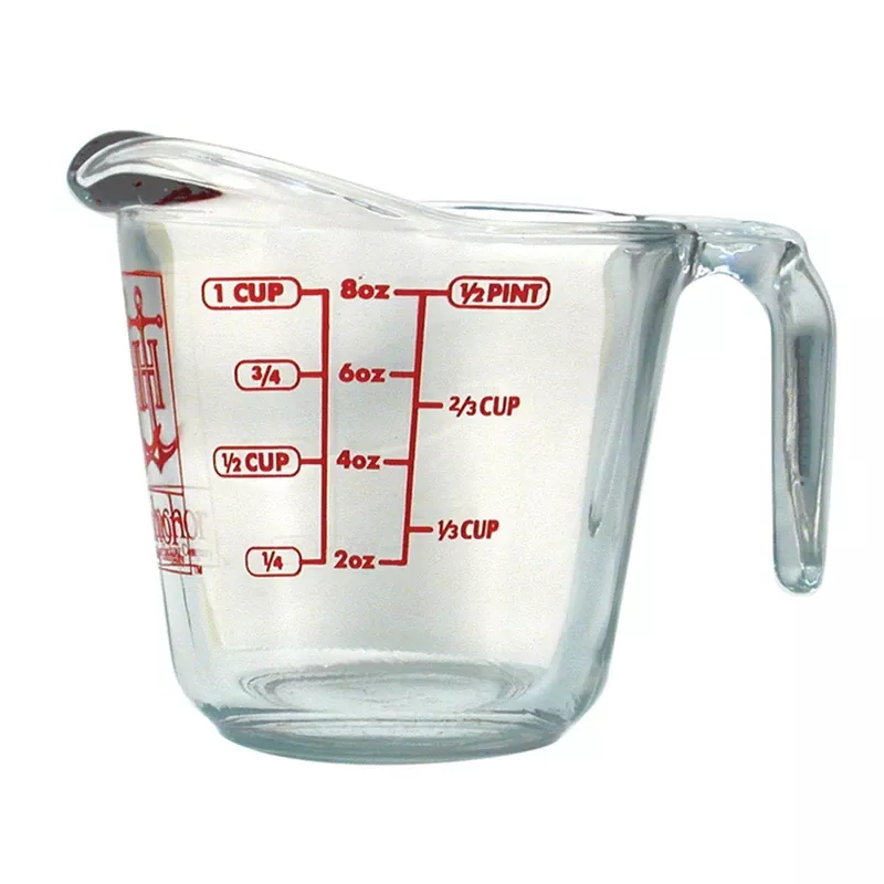 1 Cup Clear Glass Measuring Cup With Metric Markings