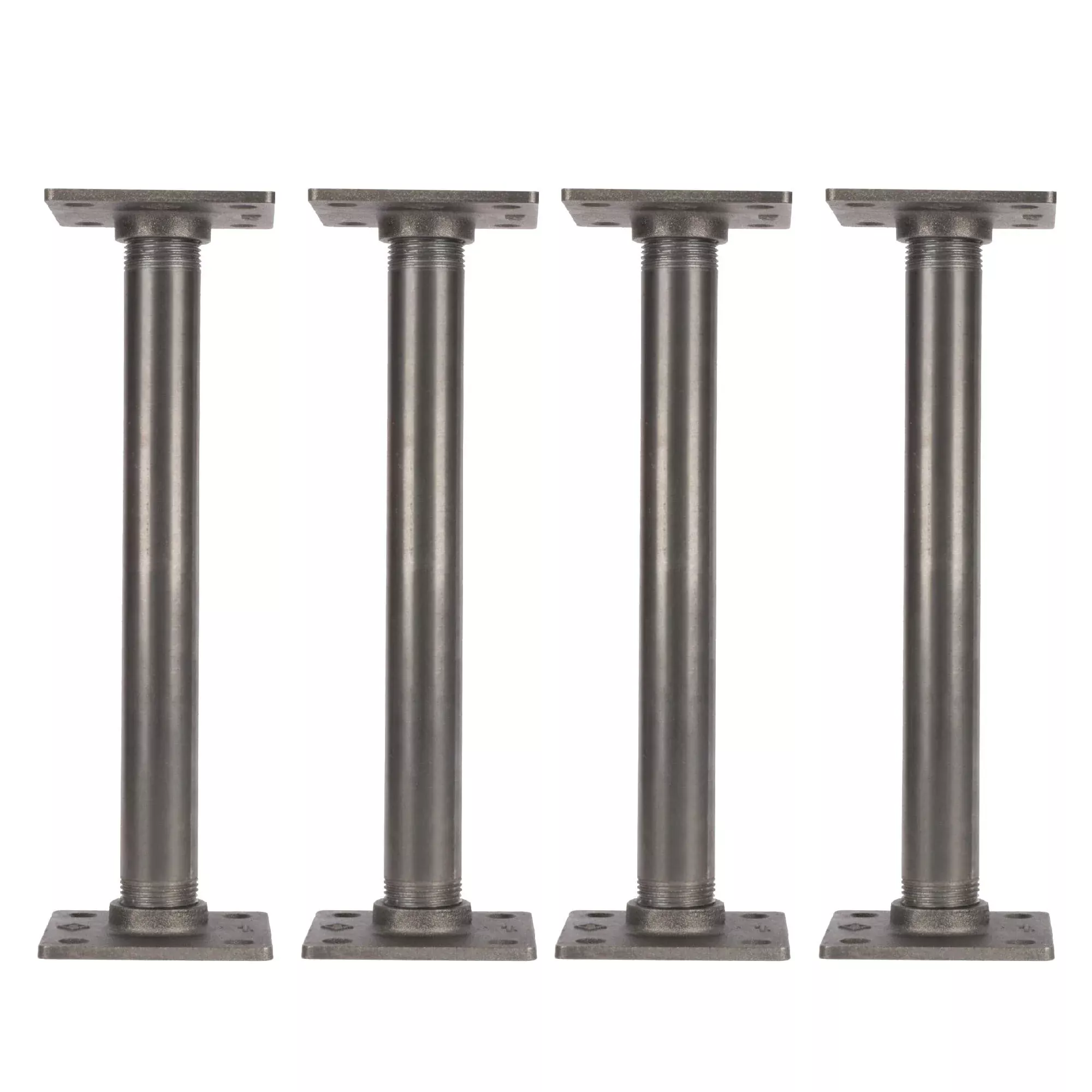 1 in. x 12 in. Square Flange Pipe Table Legs – 4 Pack