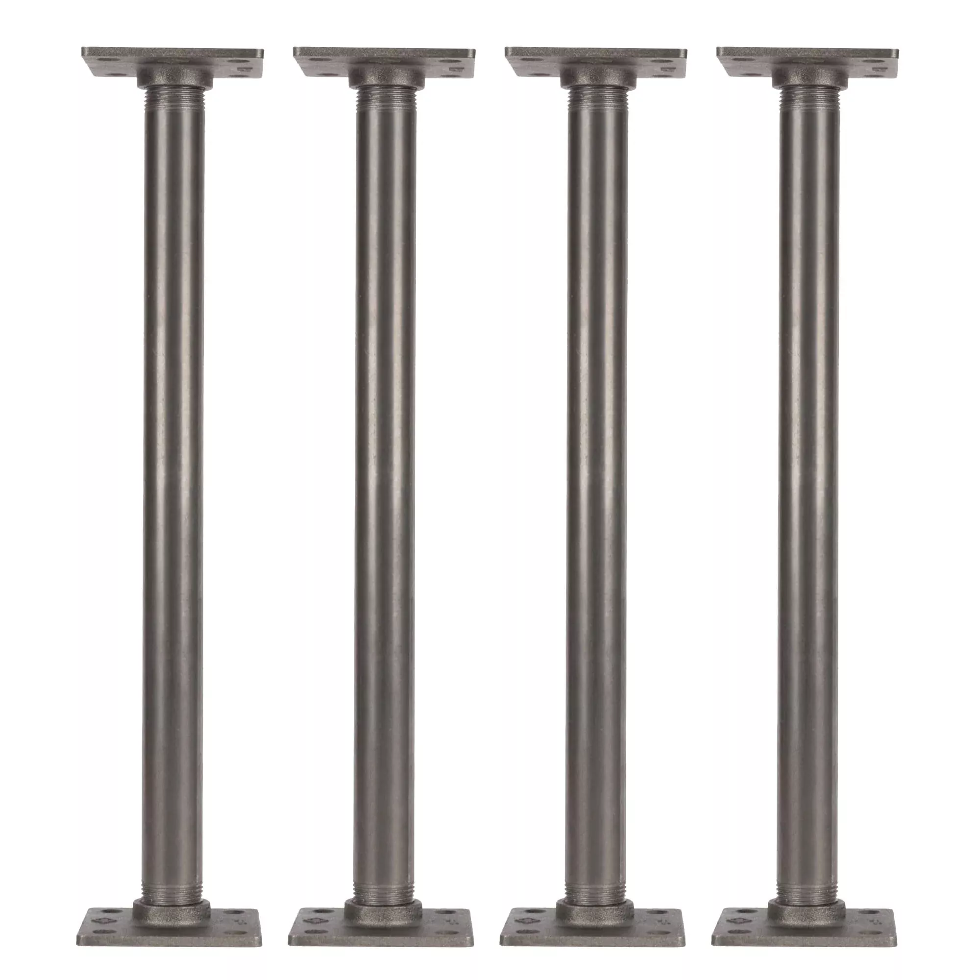 1 in. x 18 in. Square Flange Pipe Table Legs – 4 Pack