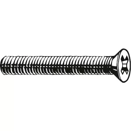#10-24 x 1 in Phillips Flat Machine Screw, Plain 18-8 Stainless Steel, 100 PK