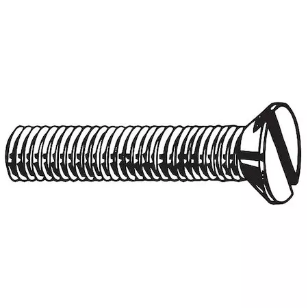 #10-24 x 3/8 in Slotted Flat Machine Screw, Plain Brass, 50 PK