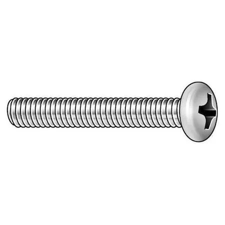 #10-32 x 7/8 in Phillips Pan Machine Screw, Plain Stainless Steel, 100 PK