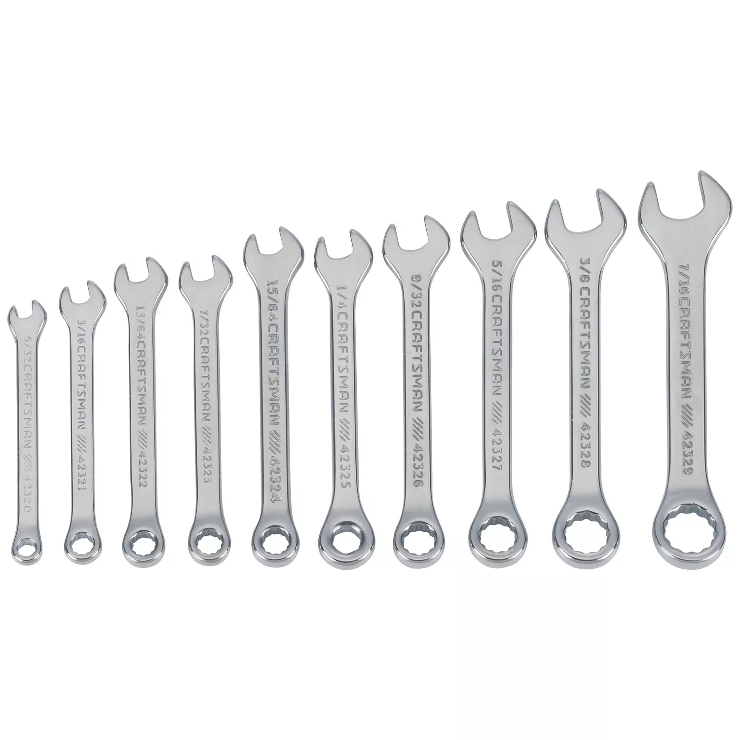 10-piece Sae Ignition Combination Wrench Set For Tight Spaces