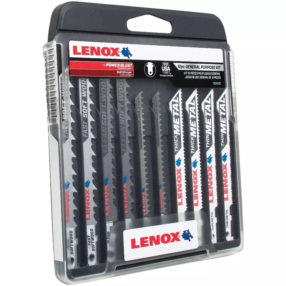 10-piece T-shank General Purpose Jig Saw Blade Assortment With Storage Case