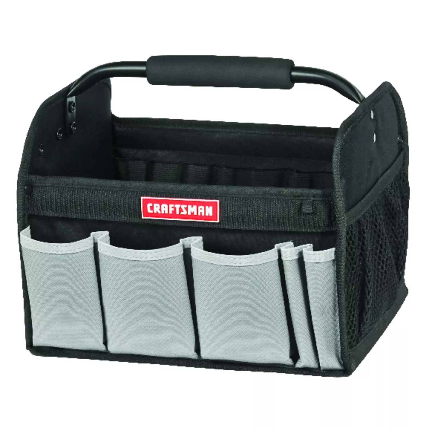 12 In. W X 10 In. H Ballistic Nylon Tool Tote With 7 Pockets - Black