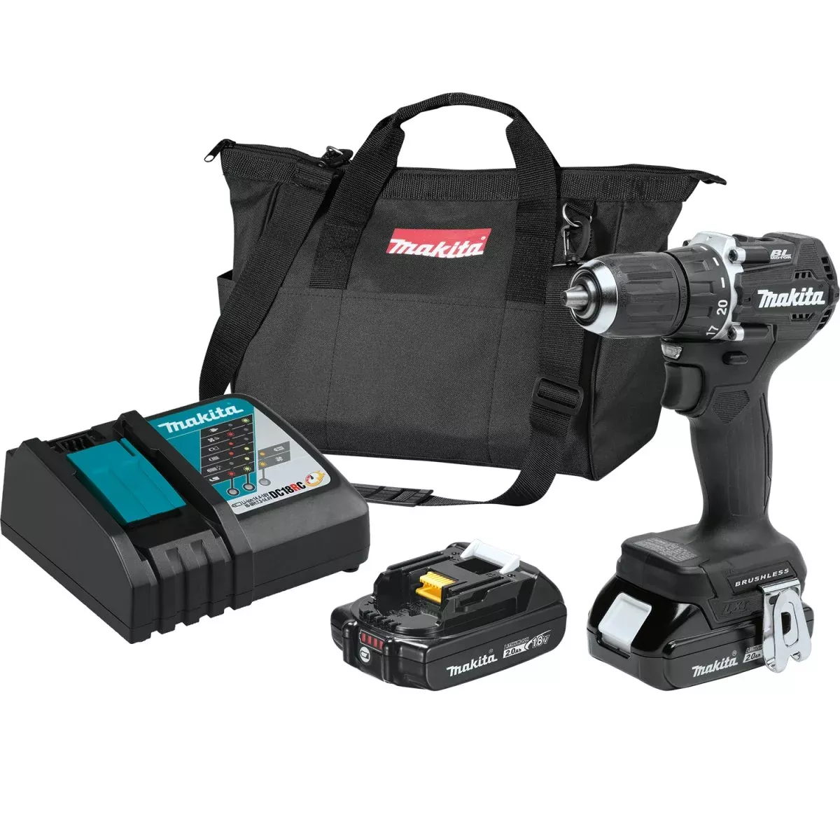 18V LXT Lithium‑Ion Sub‑Compact Brushless Cordless 1/2" Driver‑Drill Kit (2.0Ah)