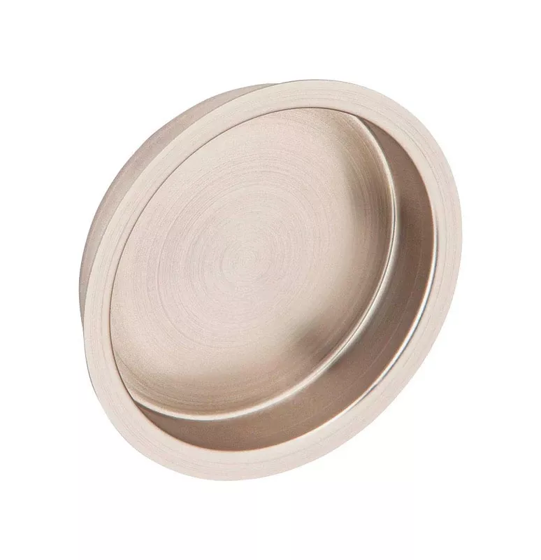 2-7/16 In. L Satin Nickel Brass Flush Pull For Sliding Doors