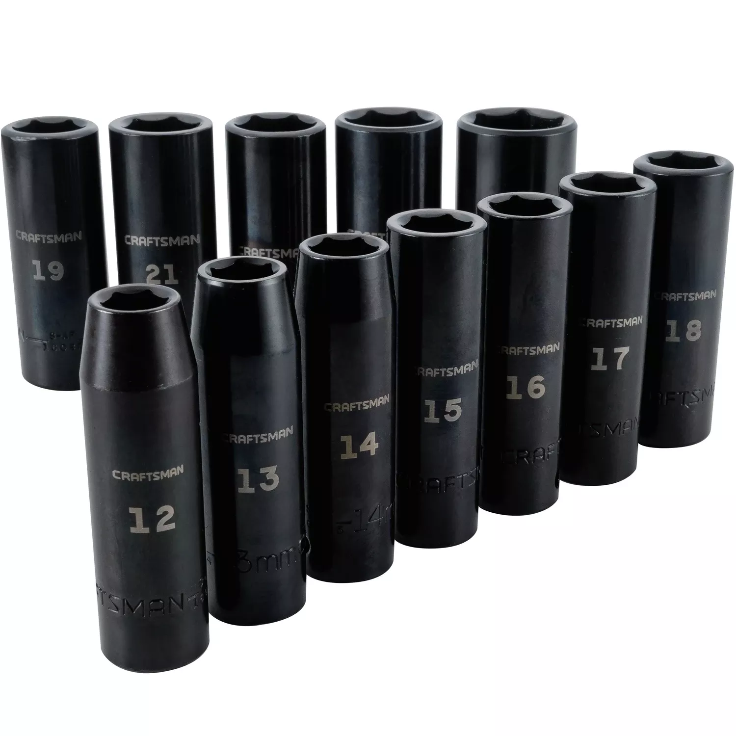 27 Mm X 1/2 In. Drive Metric 6 Point Deep Impact Socket Set 12 Pieces