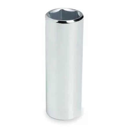 3/8 in Drive, 11/32" Hex SAE Socket, 6 Points,Steel, Chrome, 11/32 in