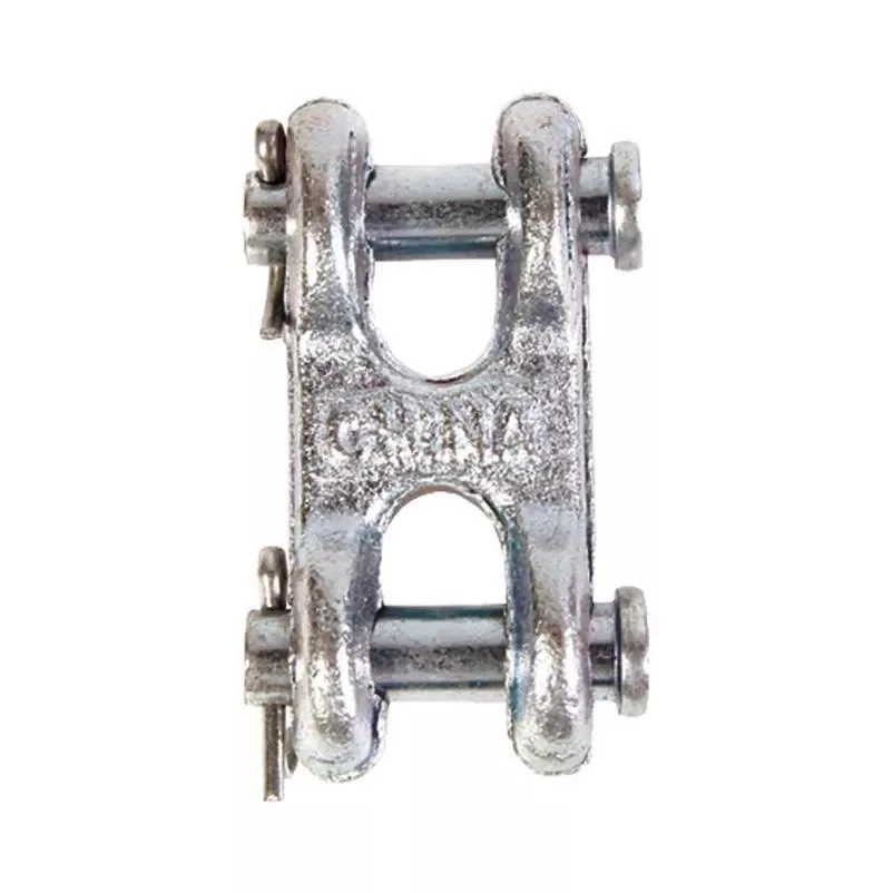 3/8 Inch Double Clevis Link With Zinc Finish, 5400 Lb Capacity
