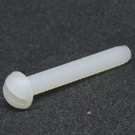 #4-40 x 3/8 in Slotted Round Machine Screw, Plain Nylon 6/6, 50 PK