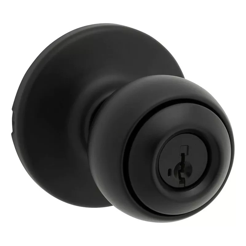 400p Cp Polo Keyed Entry Door Knob, Matte Black, Adjustable Backset