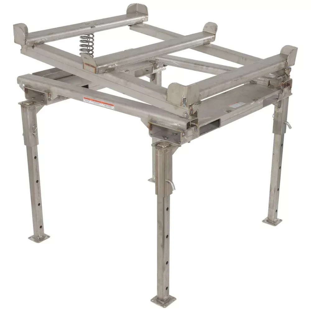 4400 Lb. Stainless Steel Intermediate Bulk Container Tilt Stand with Fork Pockets & Adjustable Legs – IBC-TLT-FPL-SS – Vestil