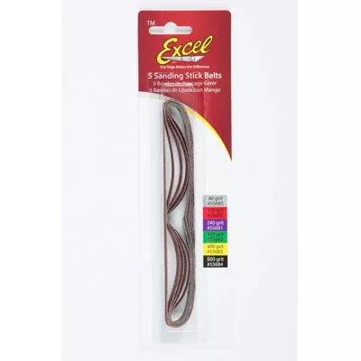 5 Pack of Assorted Sanding Belts #120-#600 Grit (EXL55679)