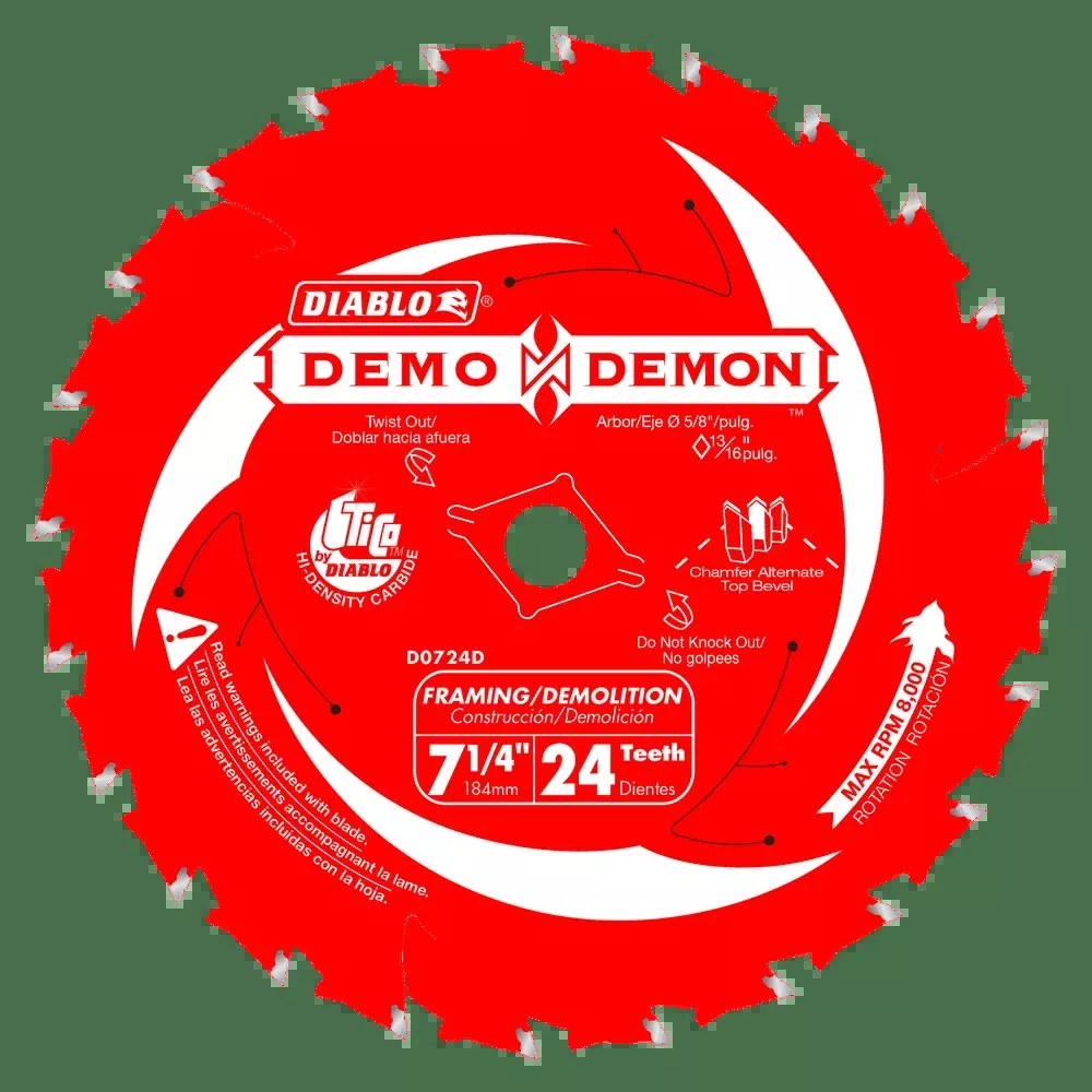 7-1/4 in. 24-Tooth ™ Framing/Demolition Saw Blade - 10 per Order