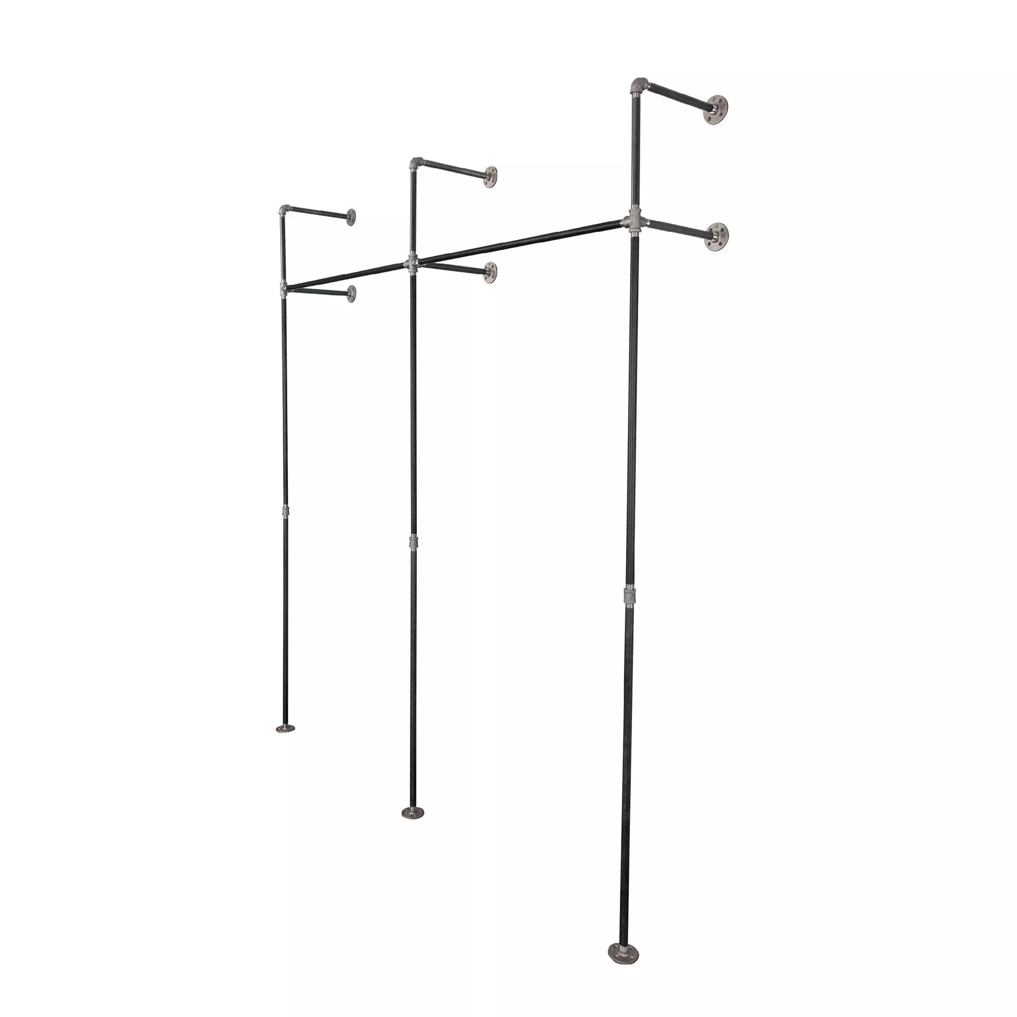 76.375 in. Wall Mounted Clothing Rack, Double