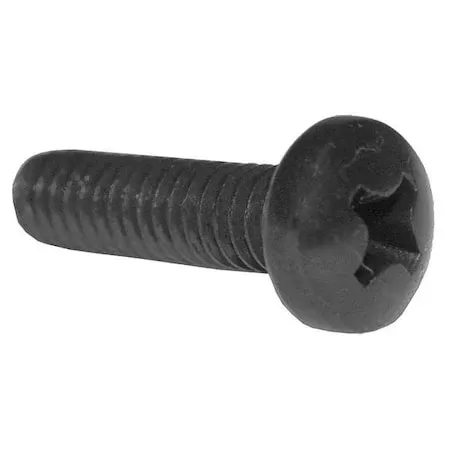 #8-32 x 3/8 in Phillips Pan Machine Screw, Black Oxide Steel, 100 PK