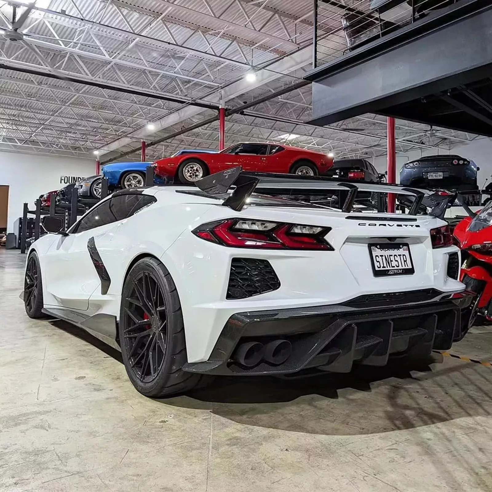 AD Style Dry Carbon Fiber Rear Diffuser for Chevrolet Corvette C8