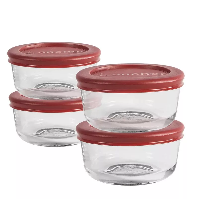 Anchor Hocking 1 Cups Clear Food Storage Container Set 4 Pk