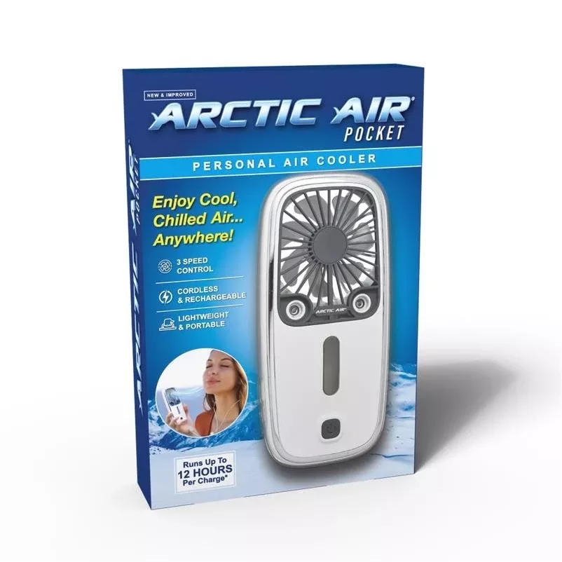 Arctic Air Portable Personal Cooler – 3 sq ft Coverage, 5 cfm, White