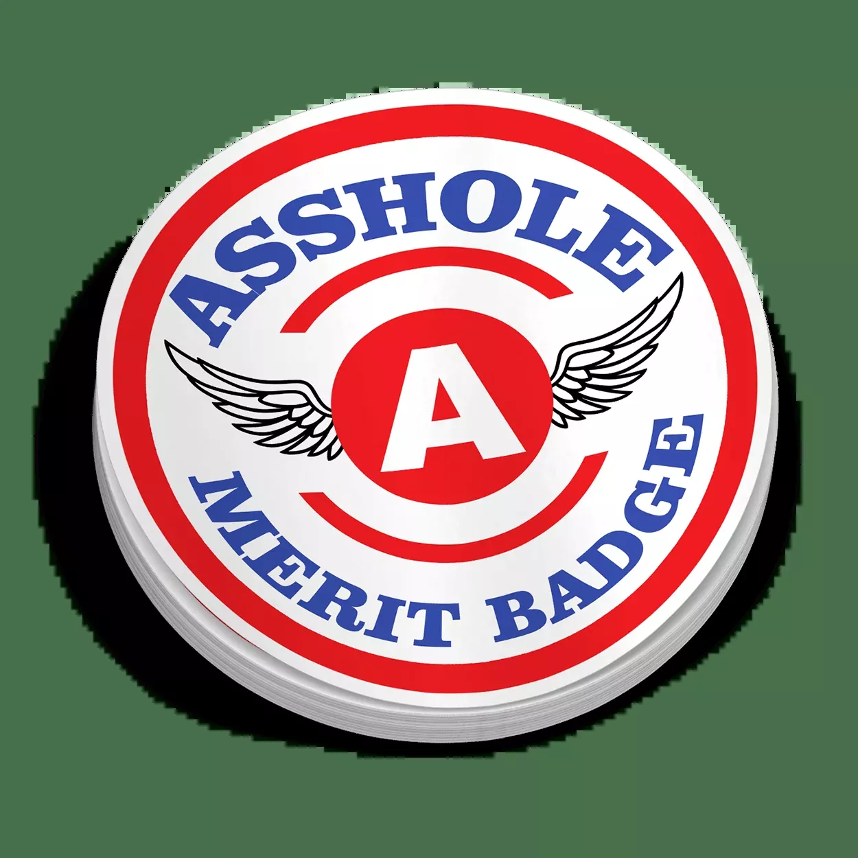 Asshole Merit Badge Hard Hat Decal