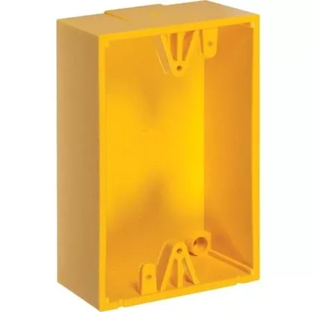 Back Box, Polycarbonate, 3.2 in Width, 1.6″ Depth, Yellow