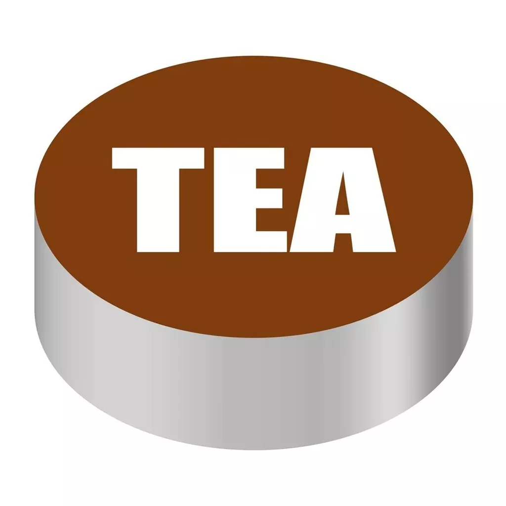 Bargun Button Cap, Round, Tea, Brown Cap, White Letter - PH10-74-159