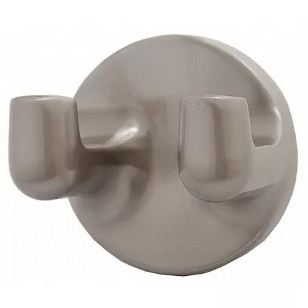 Bathroom Hook,2 Hook,1-3/4In D,Satin