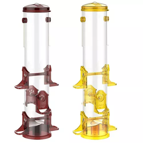 Bird Feeder- Tube- 3.2 Lb Capacity- Red Or Yellow