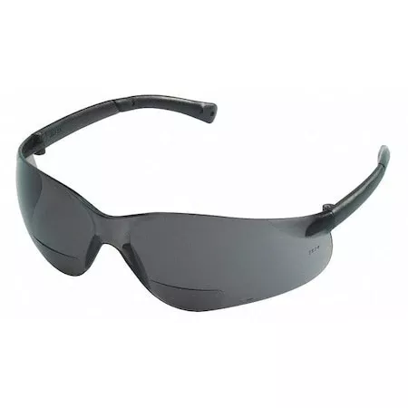 BK1 Reader Safety Glasses, Gray Wraparound Frame, 1.0 Diopter, Gray Lens, Anti-Scratch Coating
