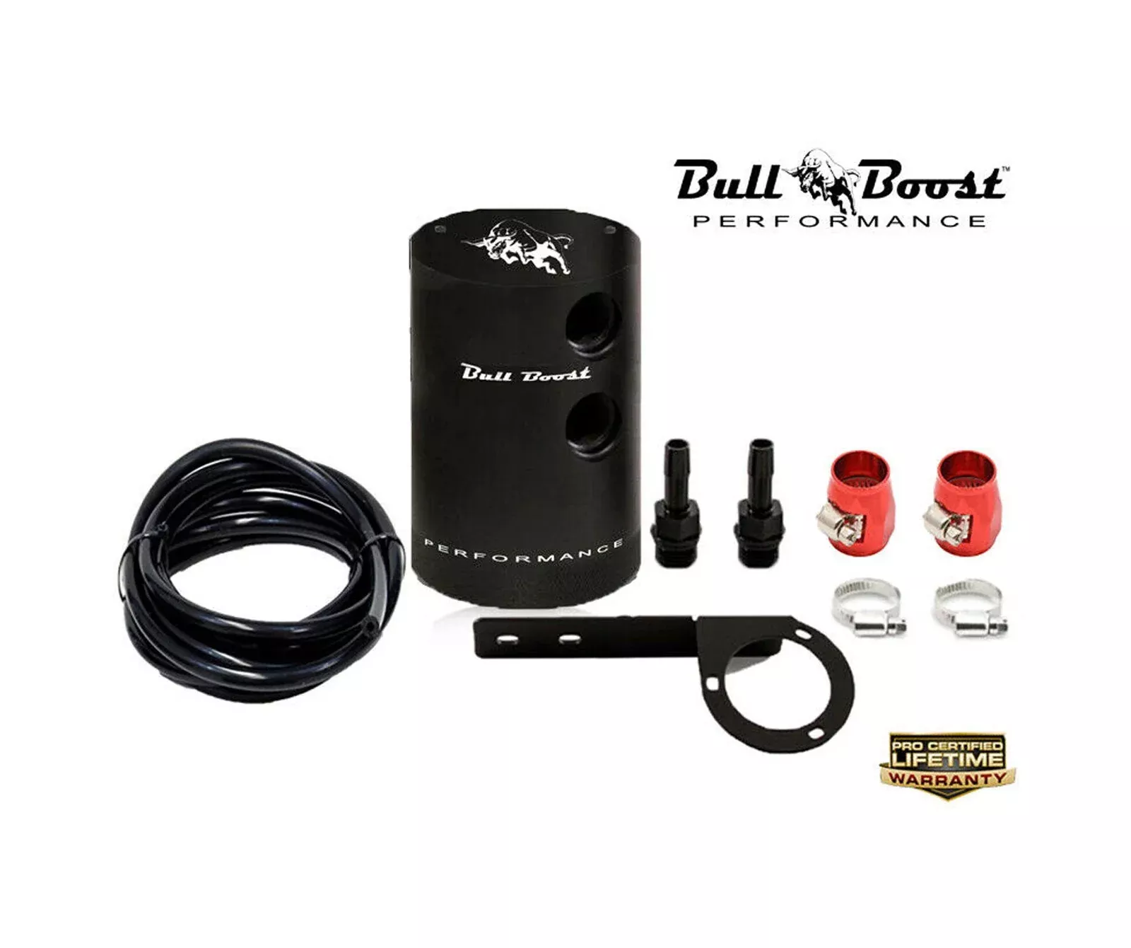 BLACK Micron Filtered Baffled Oil Catch Can System Kit
