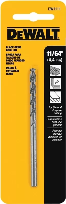 Black Oxide Drill Bit, 11/64 In.