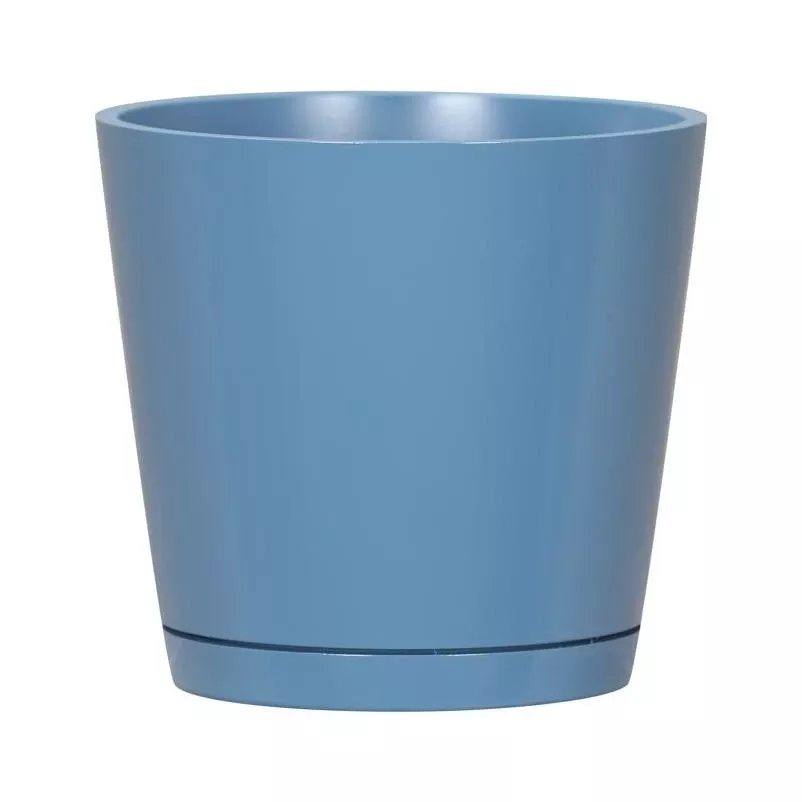 Blue Resin Self‑watering Round Indoor Planter – 6‑in. Diameter