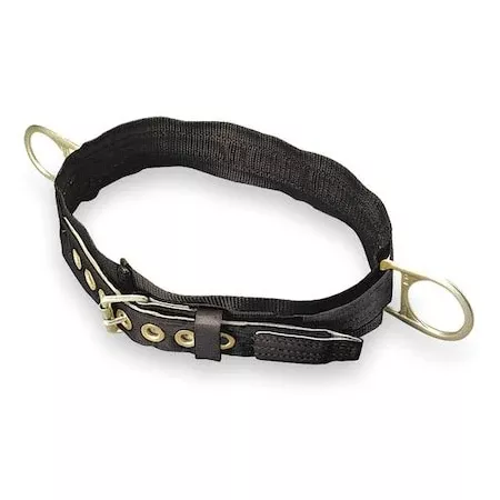 Body Belt, 2 D-Rings, Hips Location, Stainless Steel, Includes Padding: Yes ,XL