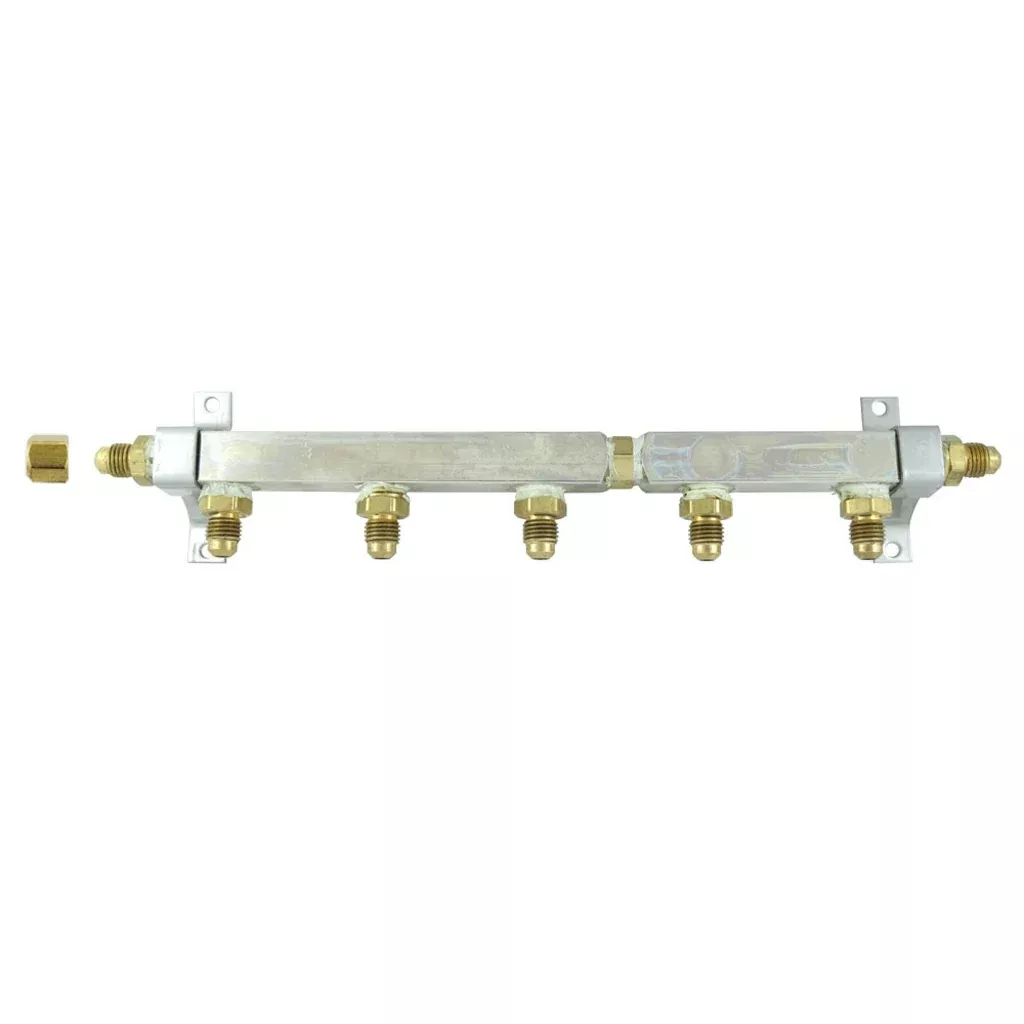 Brass Air Dist 5-Out 1/4inMfl No Chk