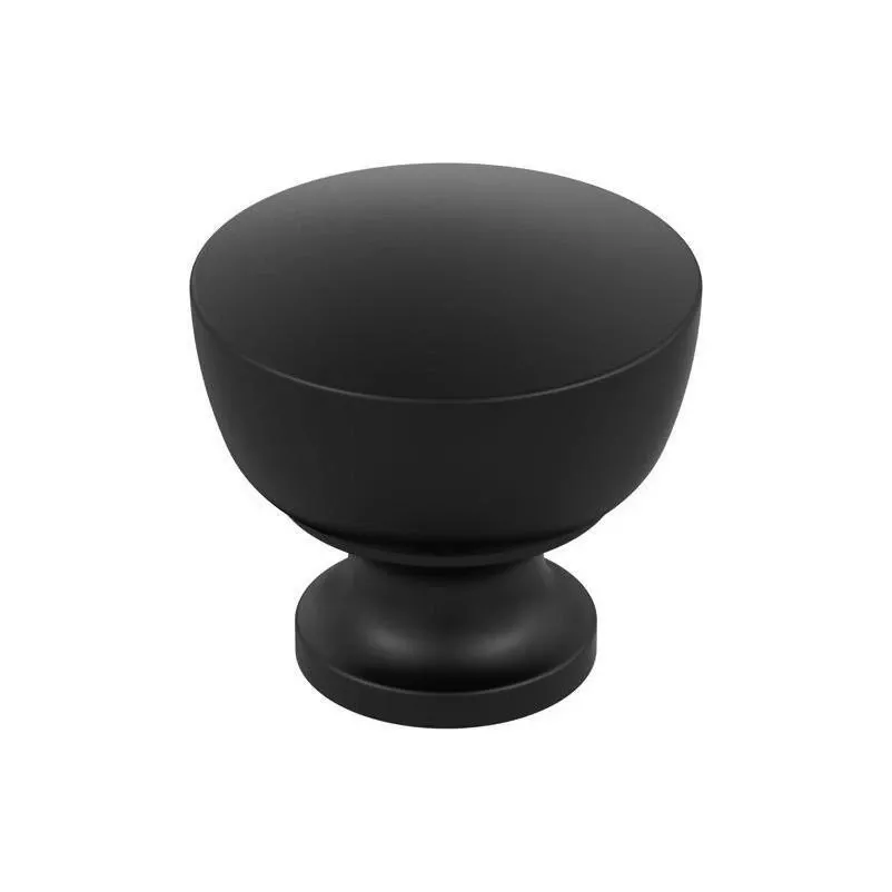 Chalice 1.25 Inch Diameter Round Matte Black Knob - Model Bp37022mb