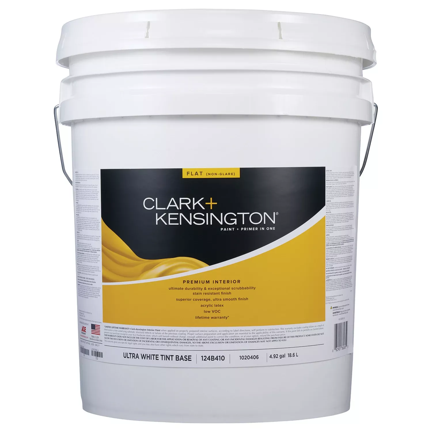 Clark+kensington Flat Ultra White Premium Interior Paint And Primer 5 Gallon