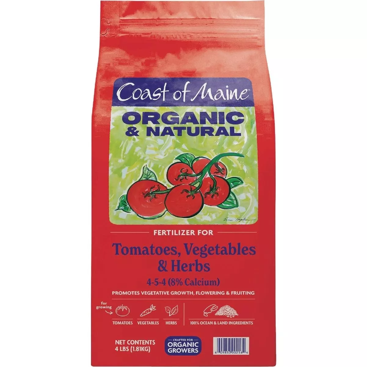 Coast Of Maine 4‑lb Organic Tomato, Vegetable & Herb Fertilizer – Natural Plant Food