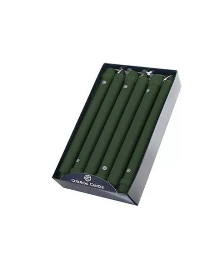 Colonial Candle- Classic Taper- 10"- Evergreen- Unscented
