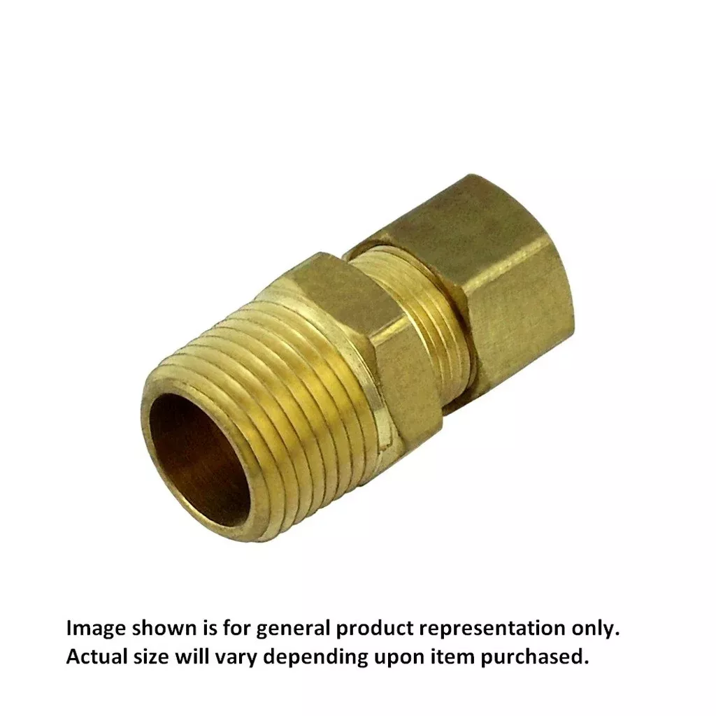 Compression Connector - Heavy-Duty Brass - 1/4" Compression X 1/4"Male Pipe Thread (MPT)