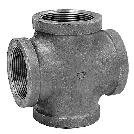 Cross Cross, 1-1/4″ Pipe, FNPT, Malleable Iron, Class 150