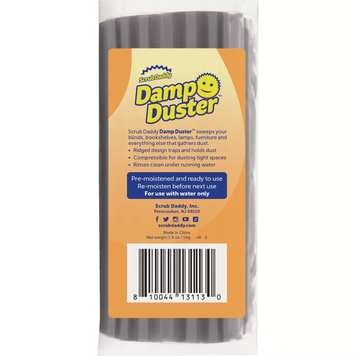 Damp Duster Sponge - 6 Inch Foam Cleaning Tool In Gray