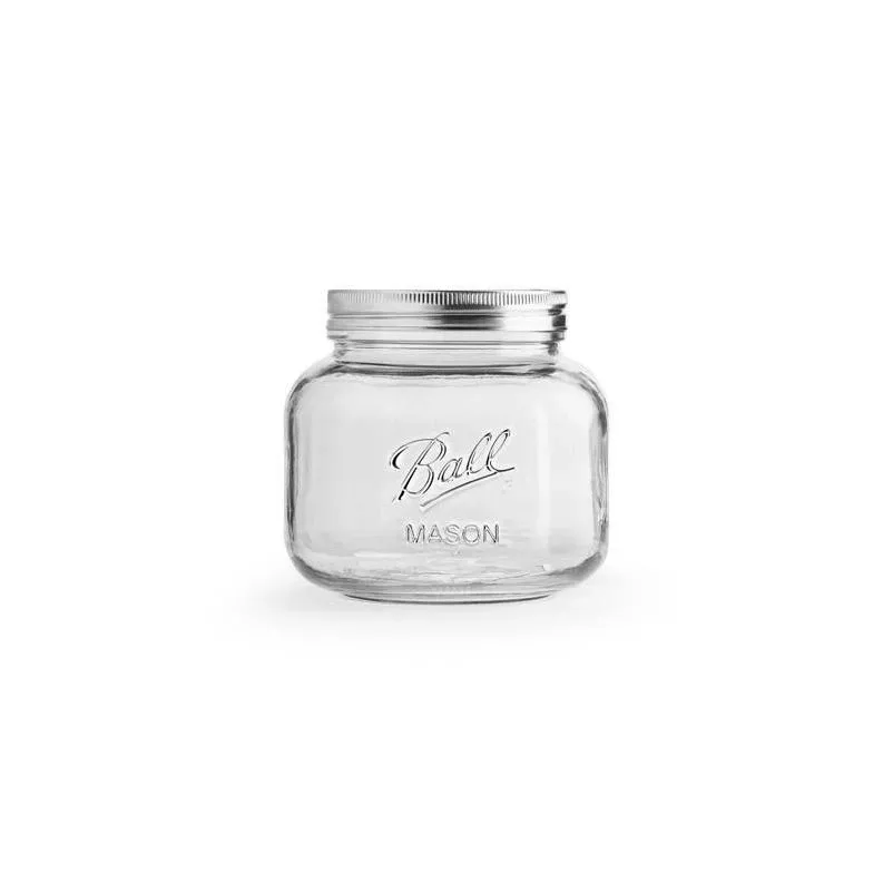 Decorative Mason Jar, Stainless Steel Lid, 1/2-gallon
